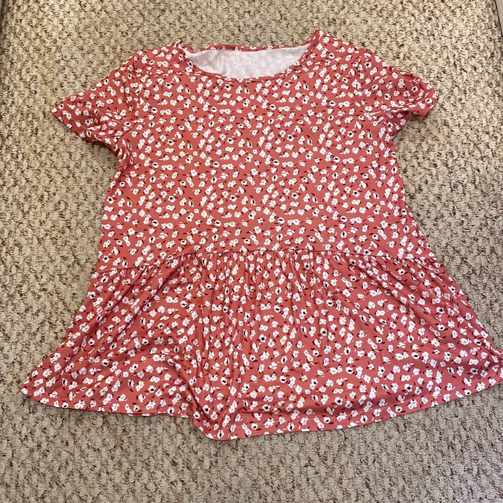 Pink Floral Peplum Tee